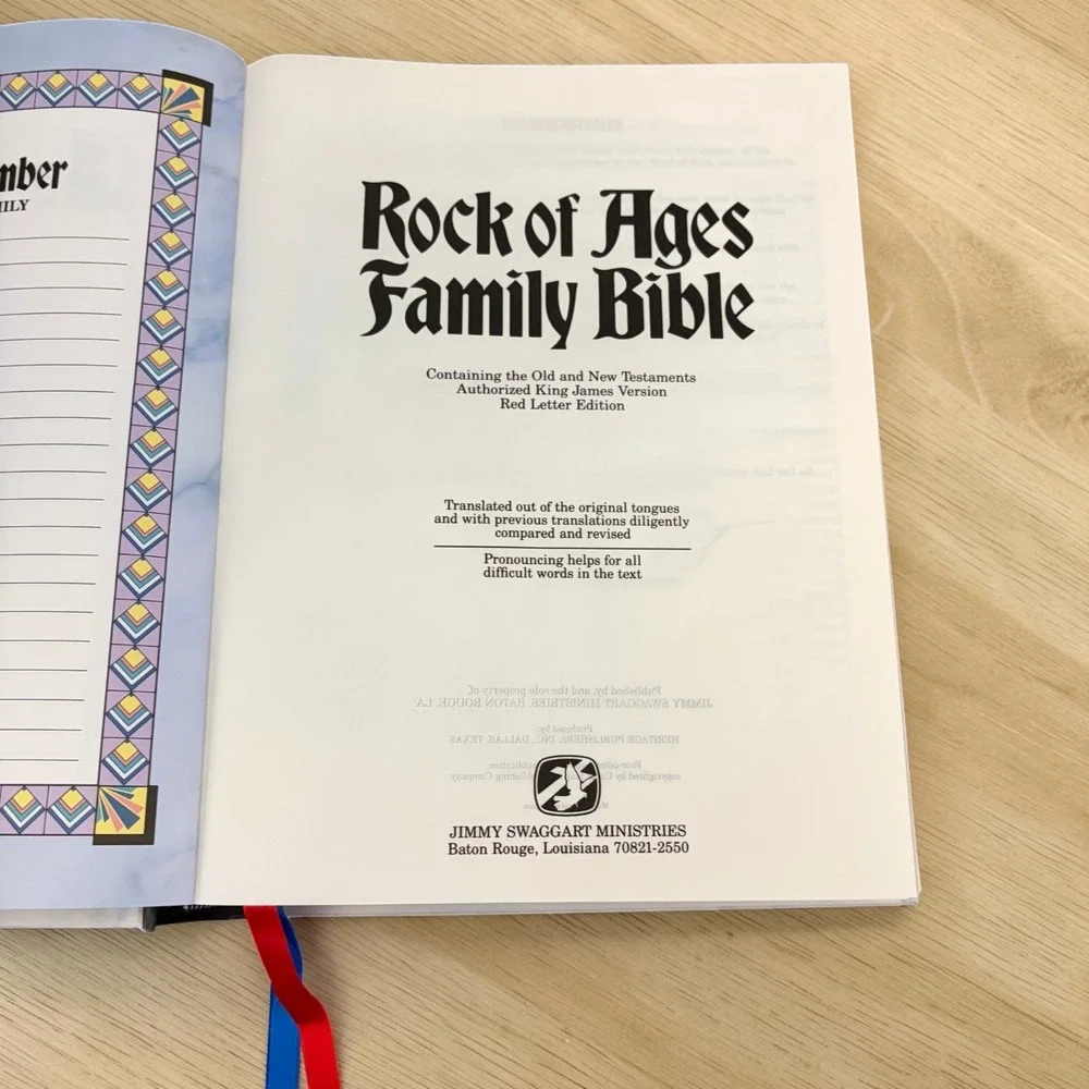 Rock Of Ages Bible Family Edition KJV White Good Religious Jimmy Swaggart KJV
